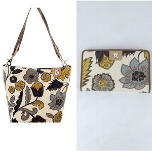 Spartina 449 2 piece Yemaya Newport Bucket Bag + matching wallet in Blue+ Yellow